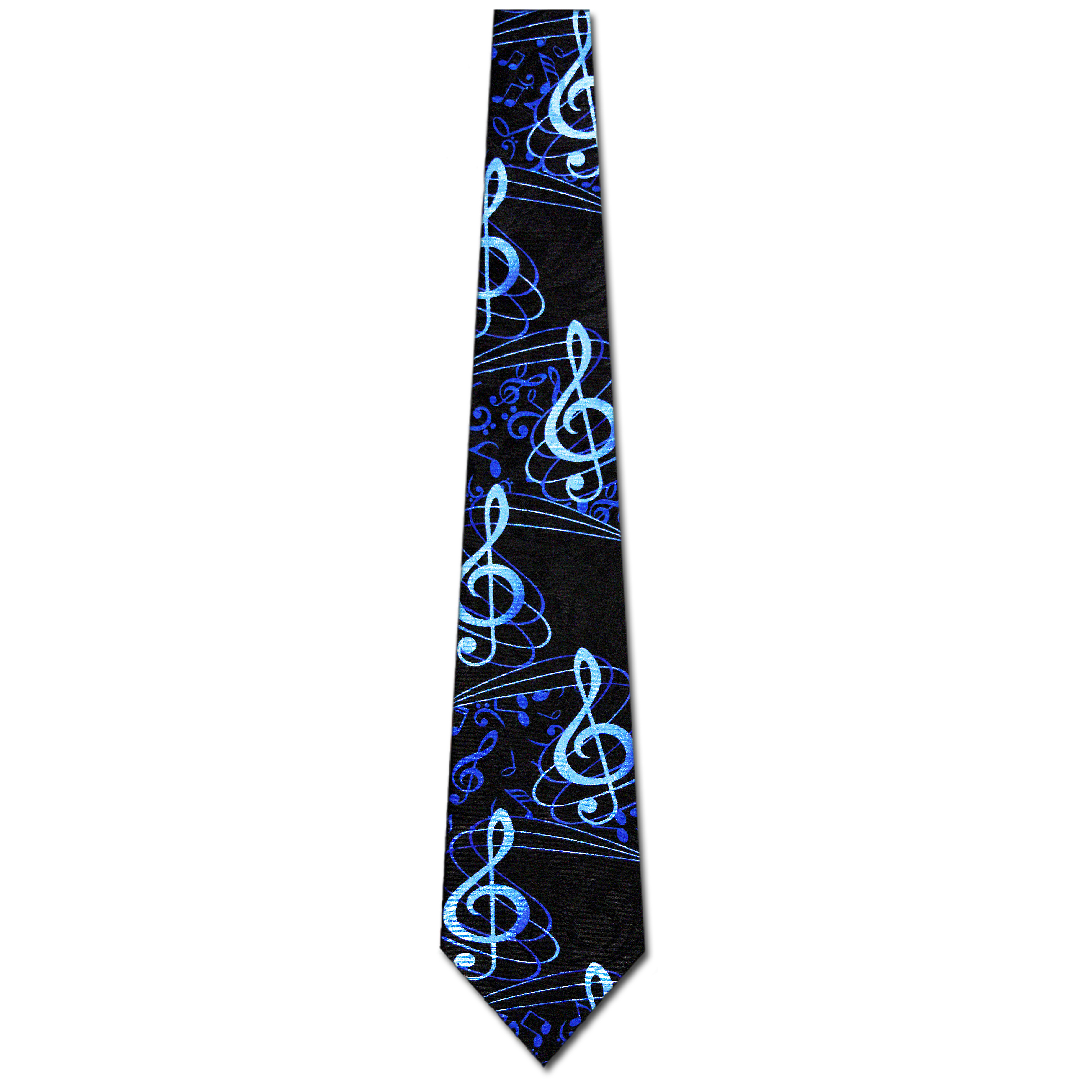 2080-100: Blue Clef Notes Neckties Black Music Notes Ties by Steven Harris at Abcties.com