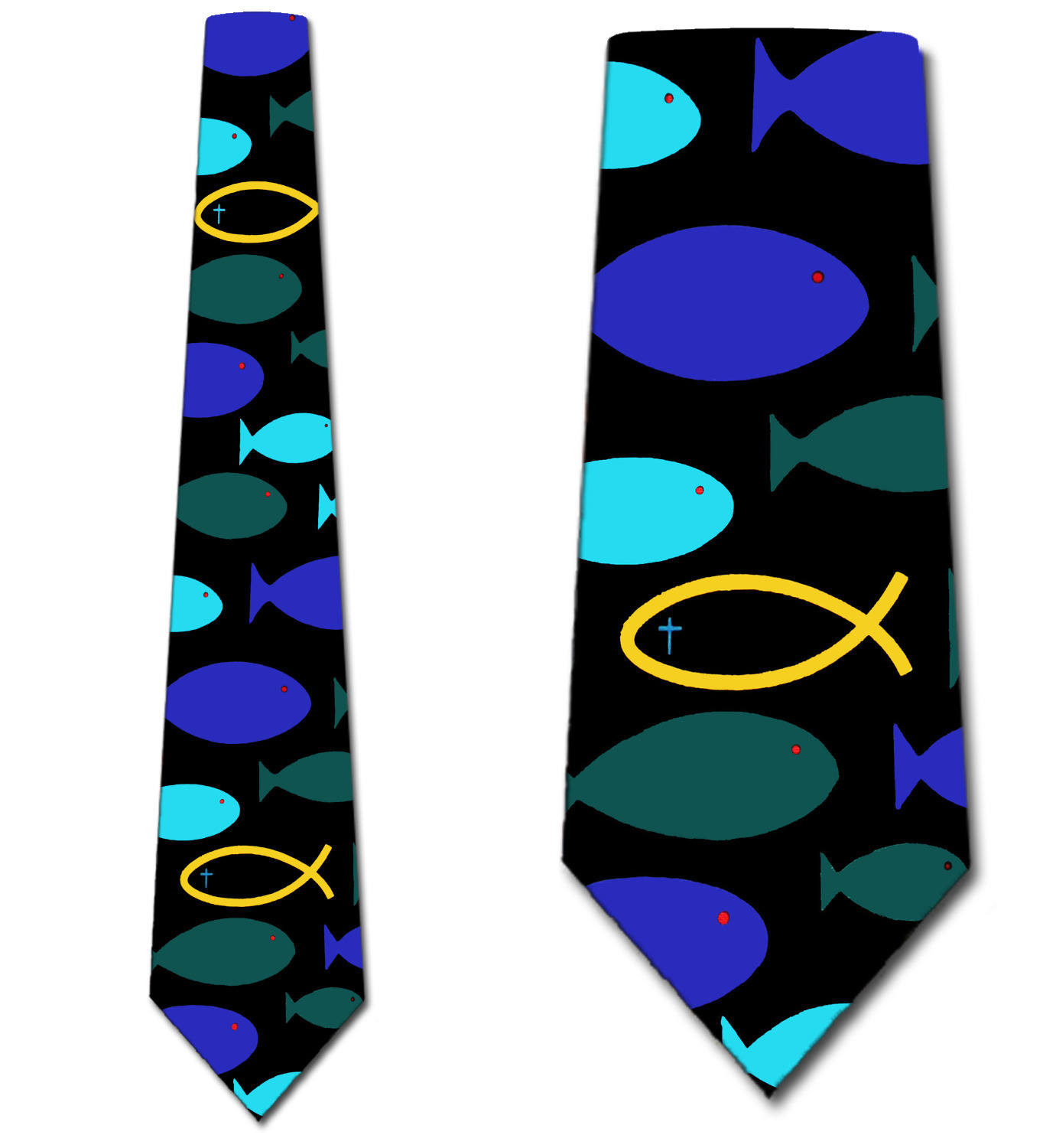 911-100: Against a Current Ties Black Religious Neckties by Steven Harris