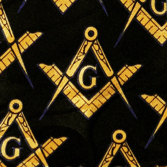 1255-100: Masons Ties Black Allover Mason Neckties by Steven Harris