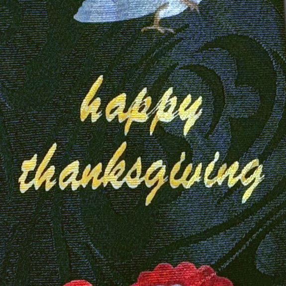1735-100: Happy Thanksgiving Turkey Ties Autumn Neckties Black by Steven Harris