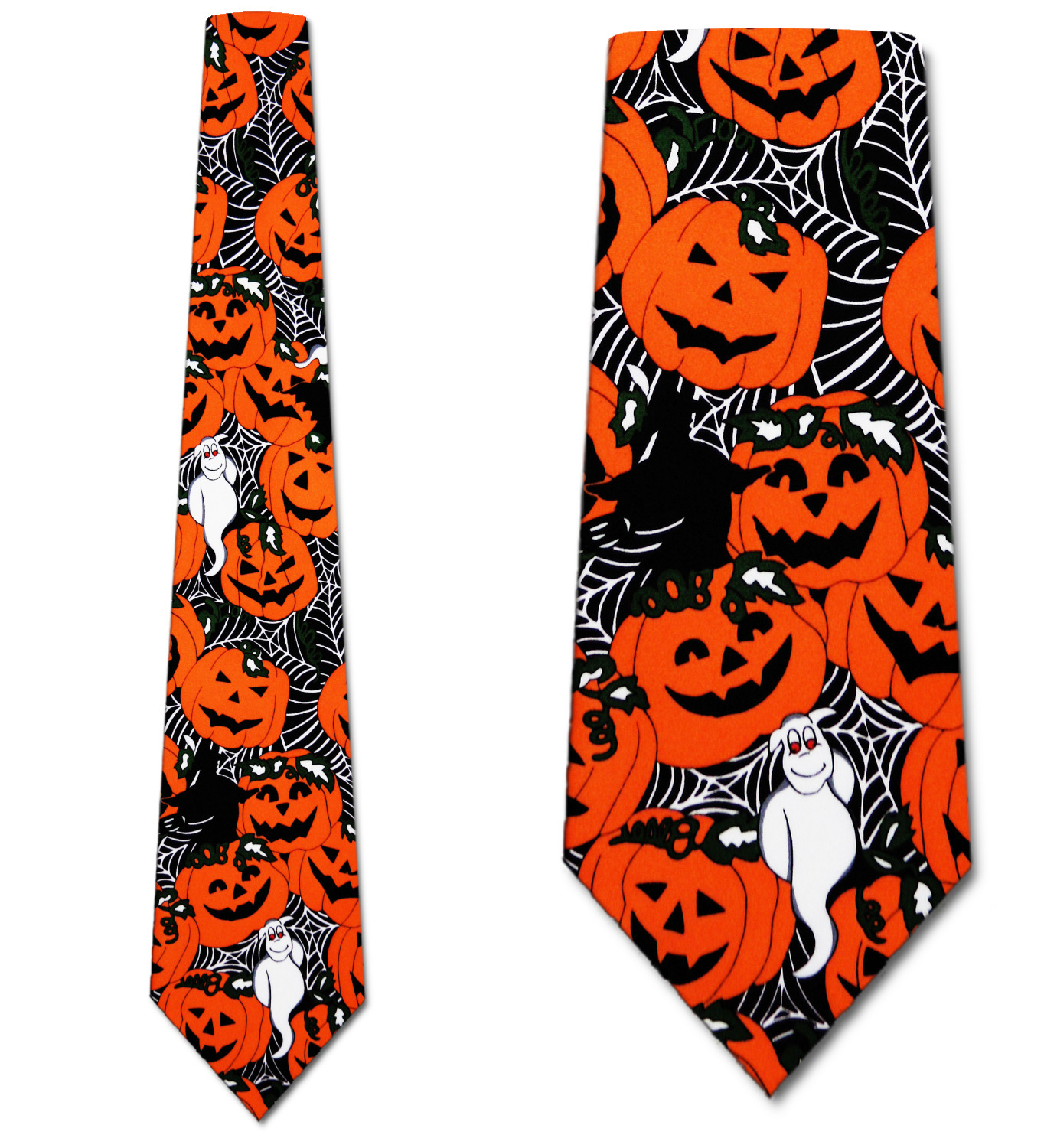 311-100: Witches Ghosts Pumpkins Ties Fun Halloween Neckties Black by Steven Harris