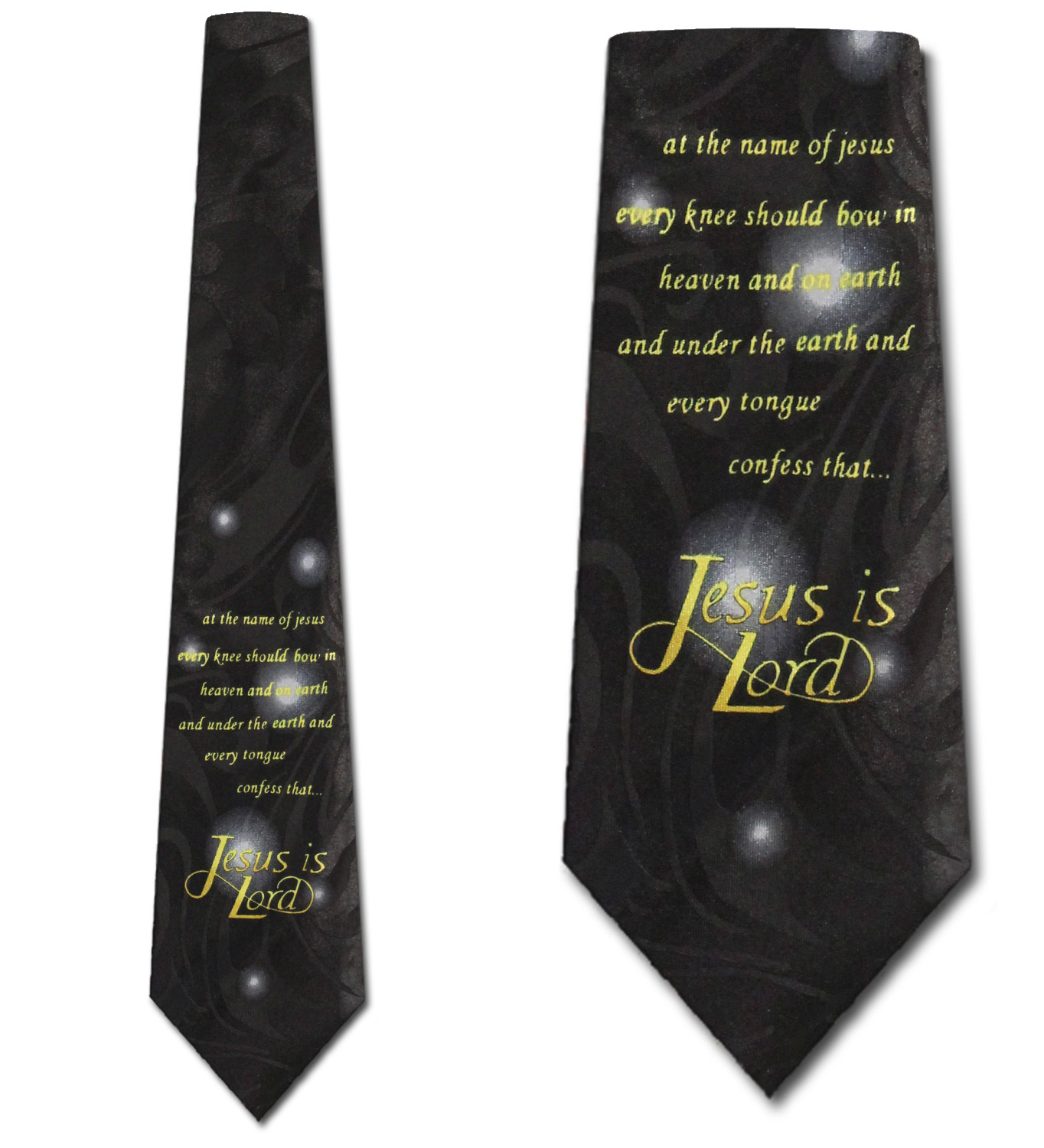 1656-100: Jesus is Lord Ties Religion Neckties Black by Steven Harris