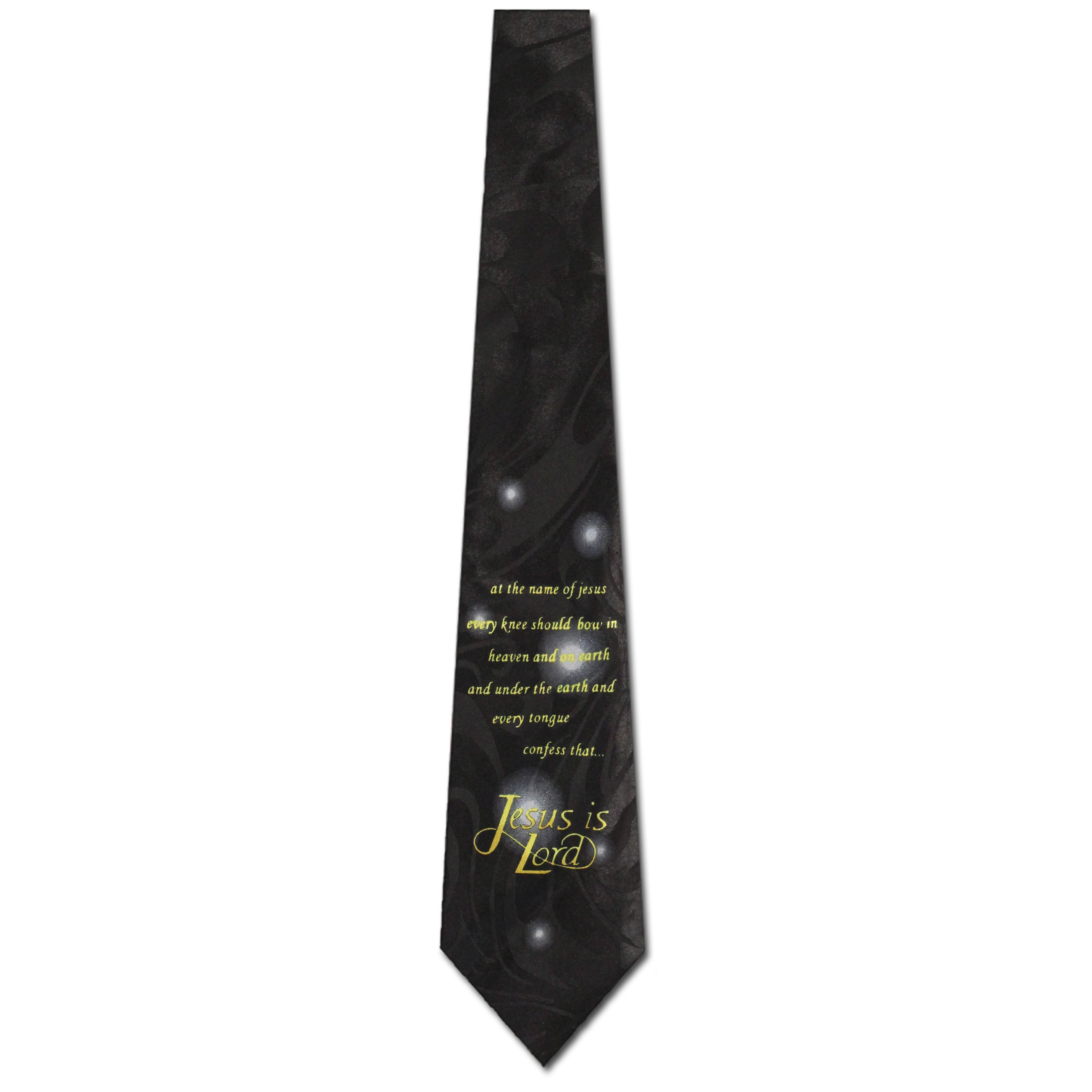 1656-100: Jesus is Lord Ties Religion Neckties Black by Steven Harris at Abcties.com