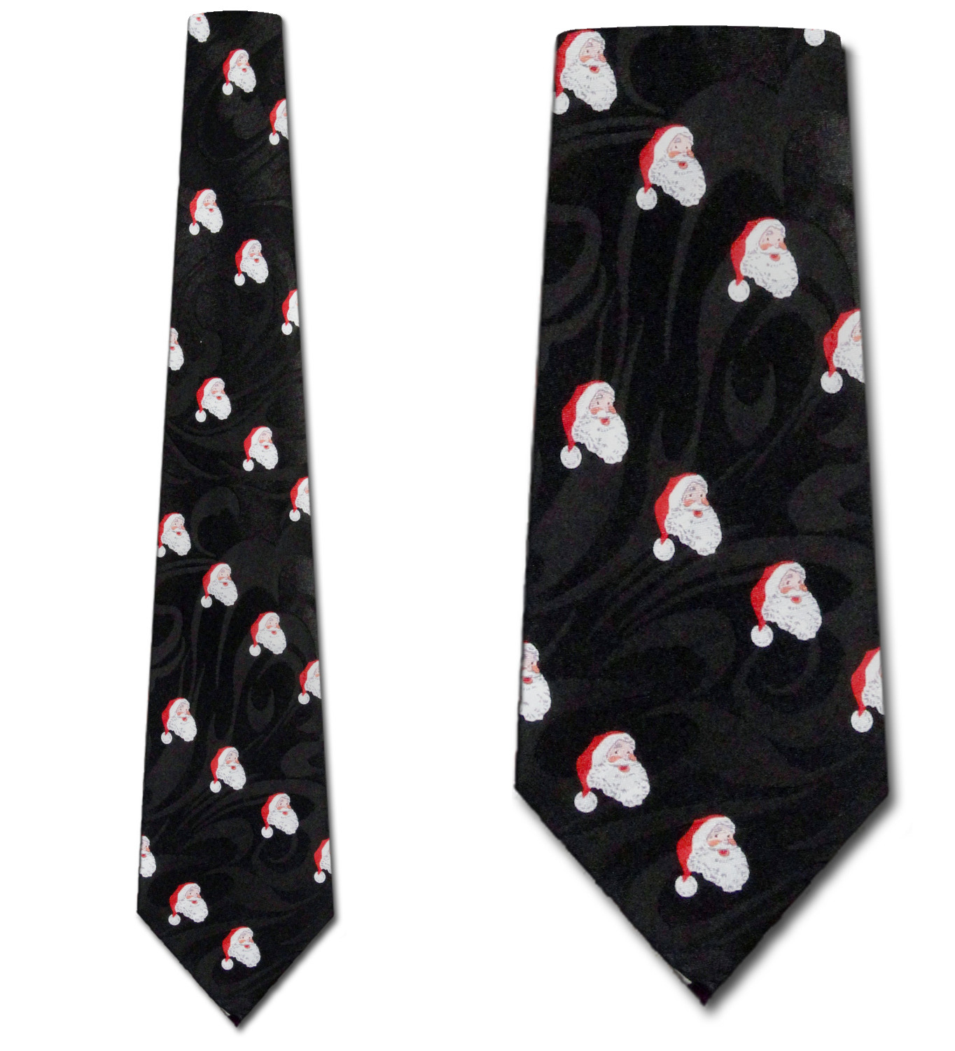 1987-100: Santa Stripe Neckties Diagonal Christmas Stripes Tie Black by Steven Harris