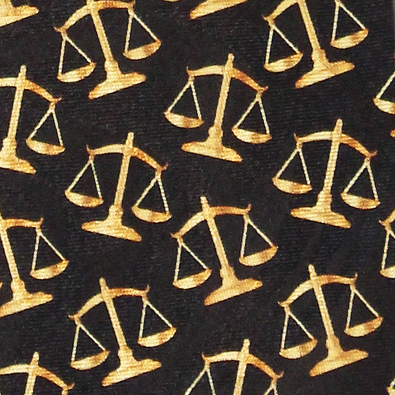 2204-100: Scales of Justice Ties Black Lawyer Neckties by Steven Harris