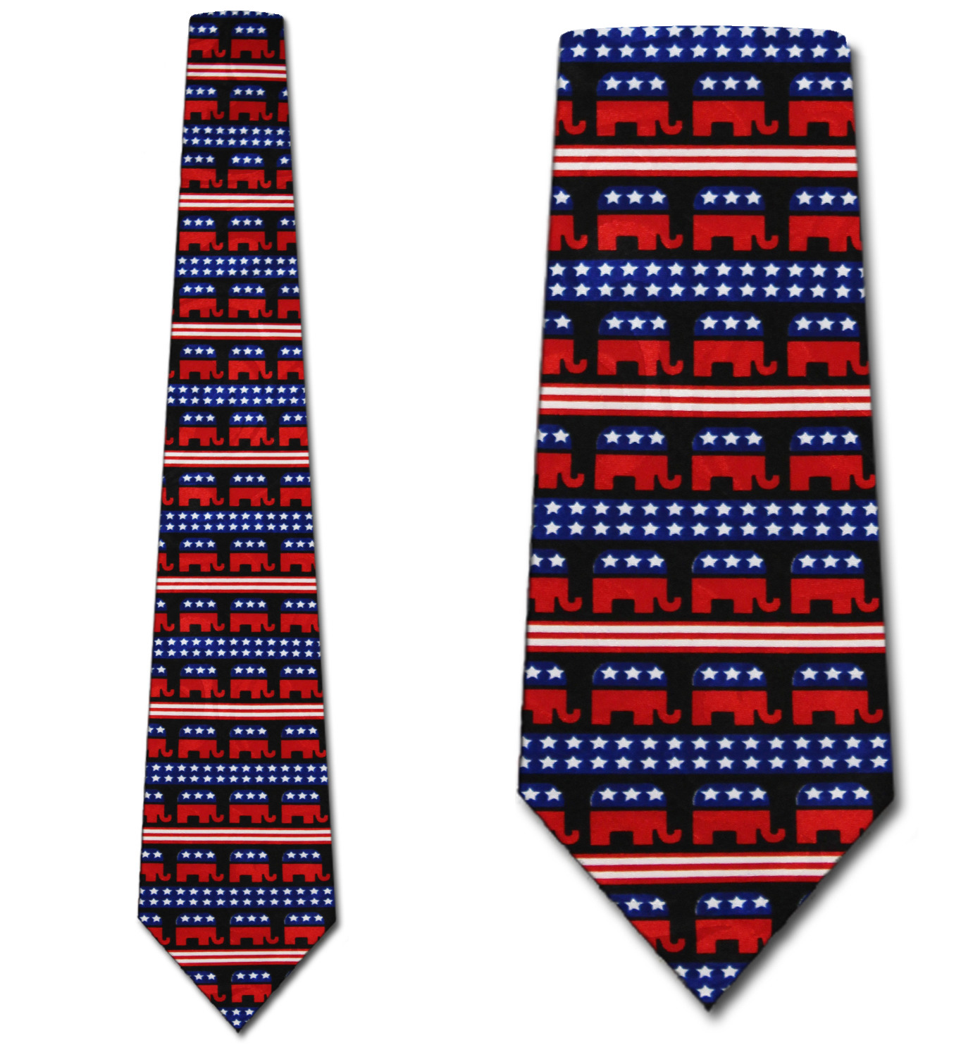 864-100: Republican Stripe Ties Black GOP Striped Neckties by Steven Harris