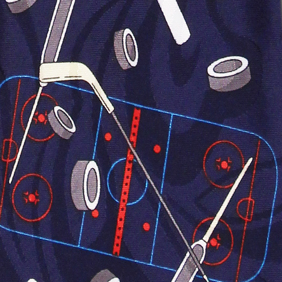 1348-102: Pucks and Sticks Necktie Navy Hockey Ties by Steven Harris