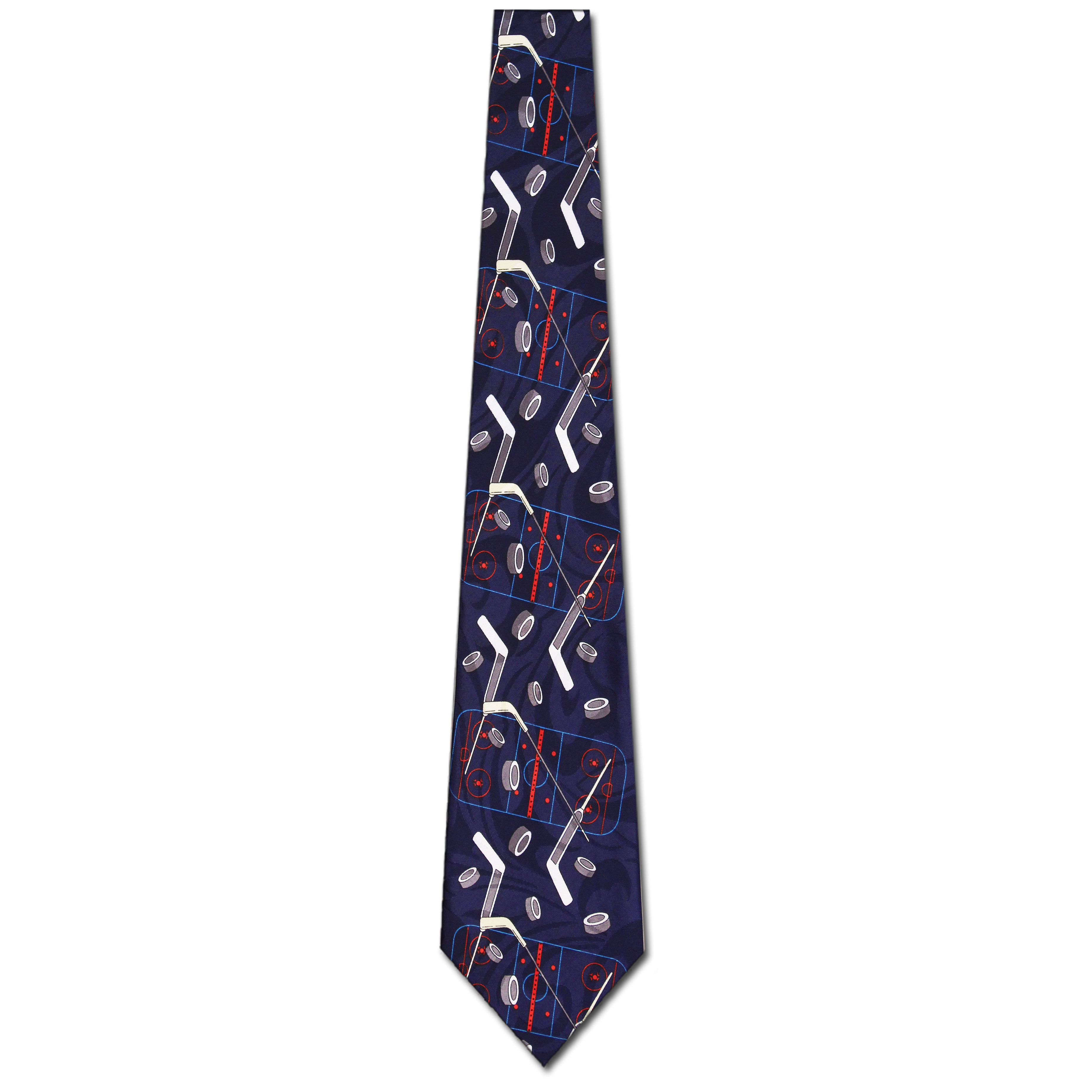 1348-102: Pucks and Sticks Necktie Navy Hockey Ties by Steven Harris at Abcties.com