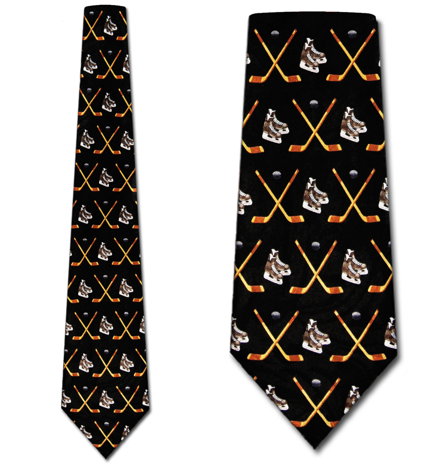 1874-100: Hockey Sticks and Skates Tie Ice Hockey Neckties by Steven Harris