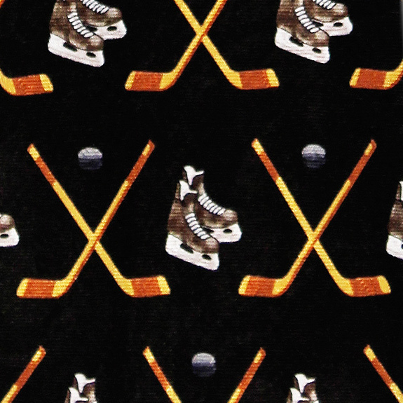 1874-100: Hockey Sticks and Skates Tie Ice Hockey Neckties by Steven Harris