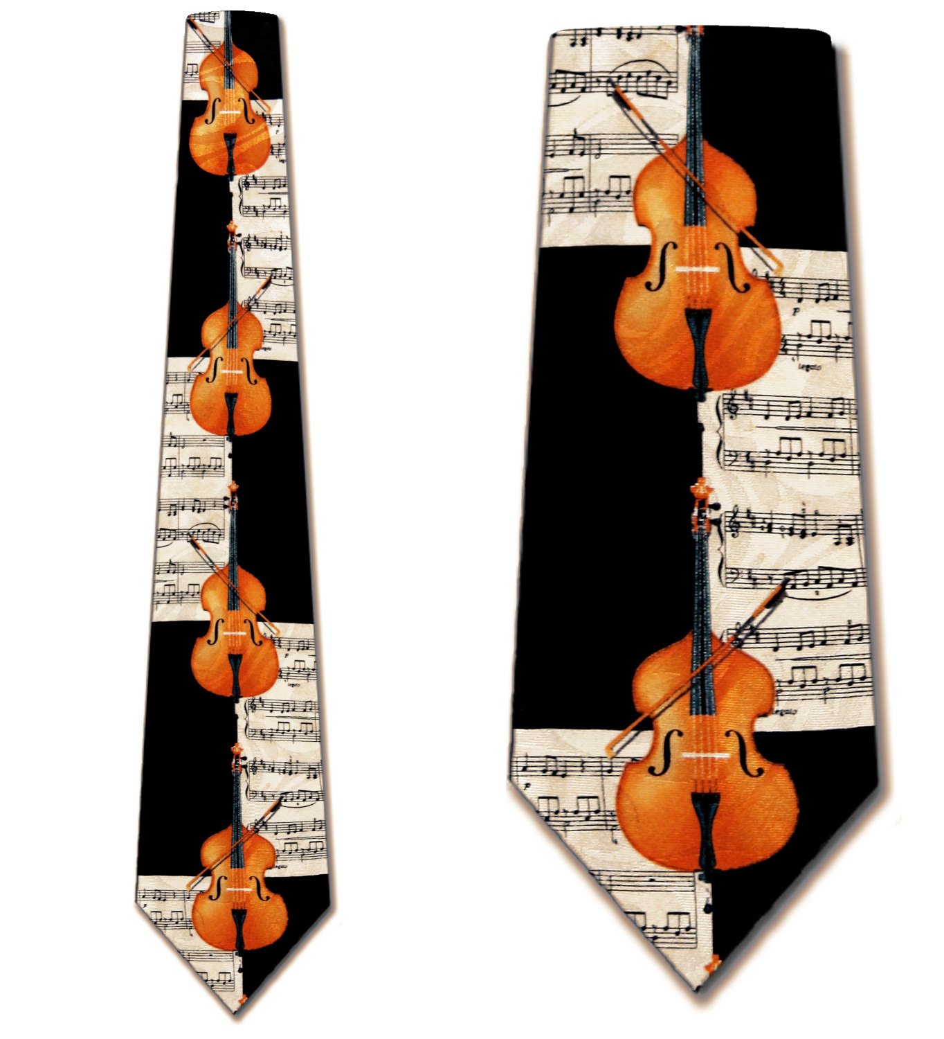 2115-100: Violins and notes Ties Sheet Music String Neckties by Steven Harris
