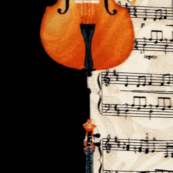 2115-100: Violins and notes Ties Sheet Music String Neckties by Steven Harris