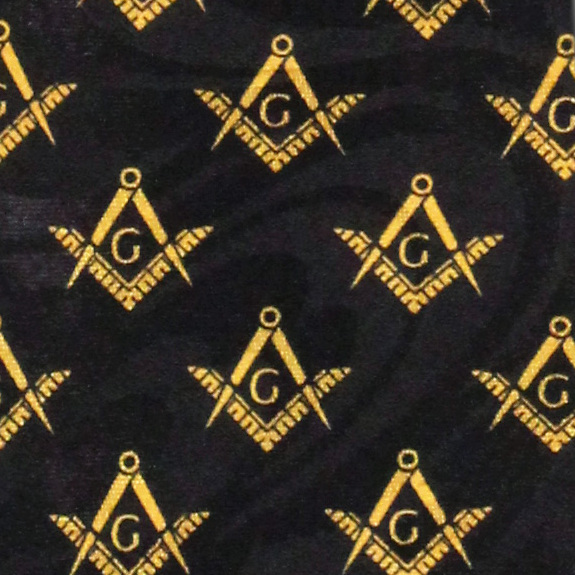 2138-100: Mason Ties Small Logo Black Allover Repeat Necktie by Steven Harris