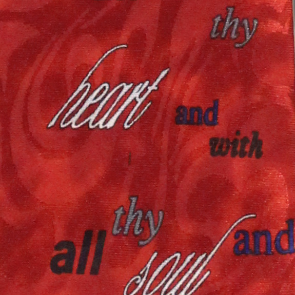 1523-104: Matthew 22 37 Ties Love the Lord Neckties Red by Steven Harris