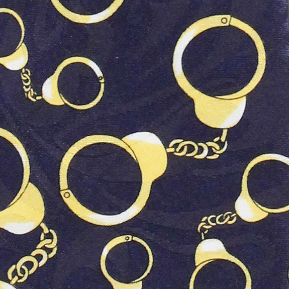 1172-102: Handcuffs Tie Navy Policeman Neckties by Steven Harris
