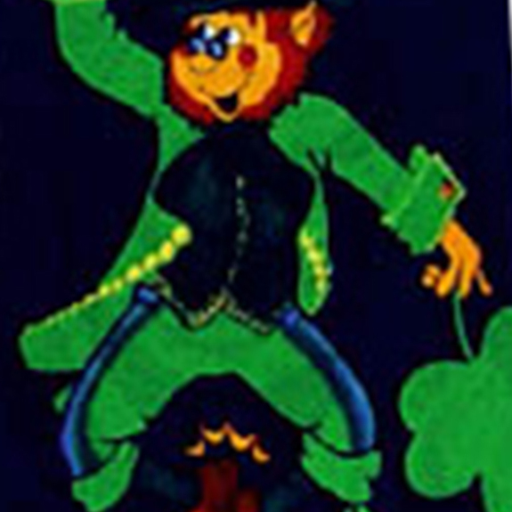 312-102: Leprechauns Clovers Ties Irish St Patricks Day Neckties Navy by Steven Harris