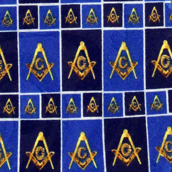 1853-102: Masons Checker Ties Navy Square and Compass Neckties by Steven Harris