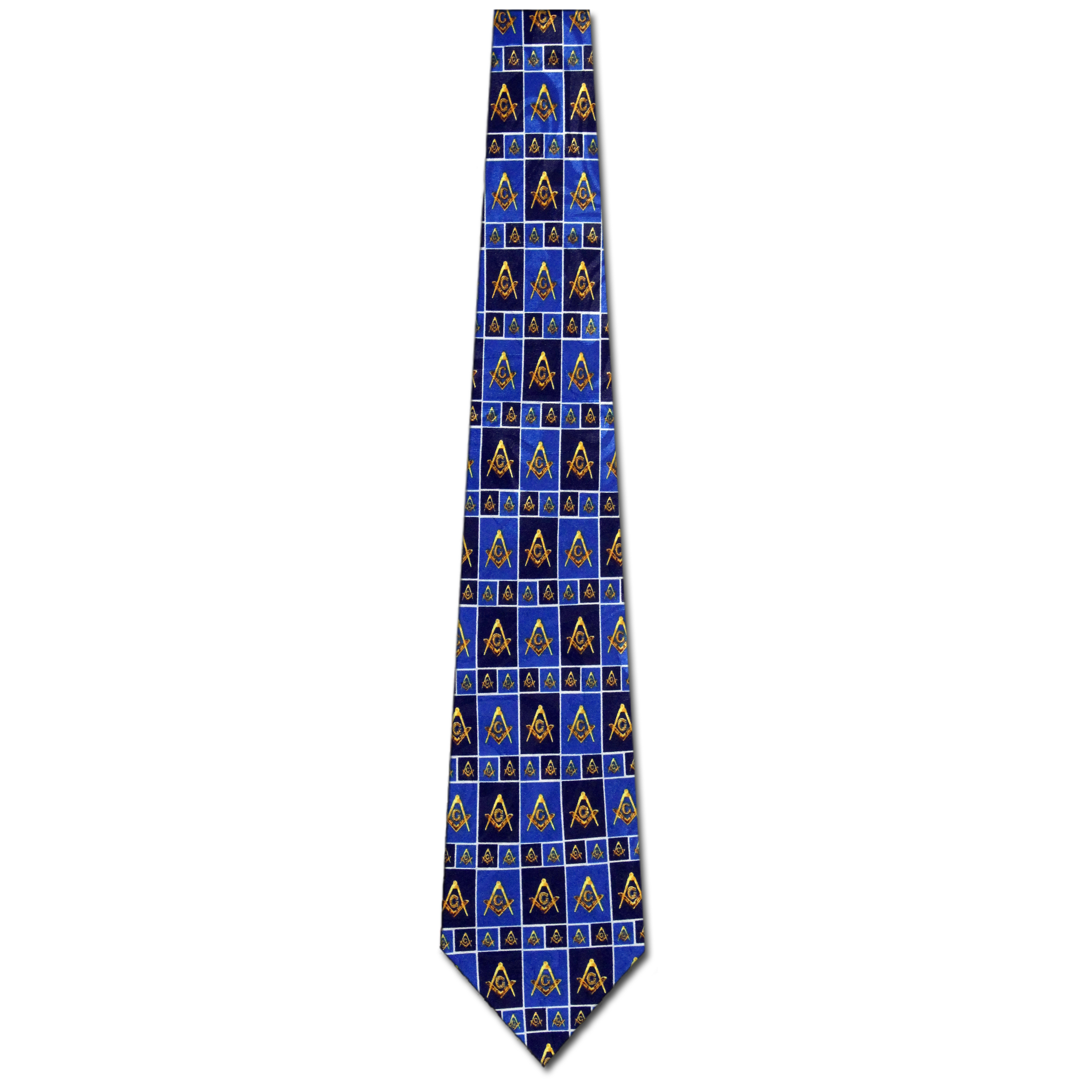 1853-102: Masons Checker Ties Navy Square and Compass Neckties by Steven Harris at Abcties.com